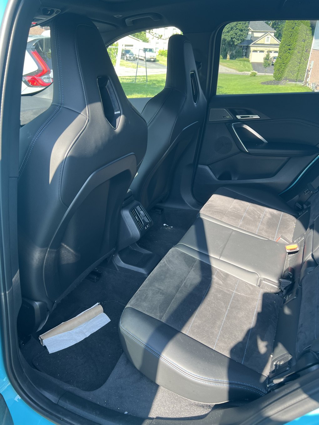 BMW back seat before detailing