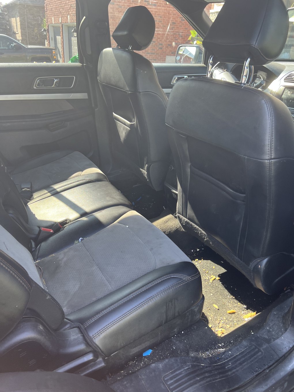 Explorer back seat before detailing